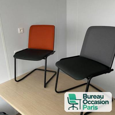 Chaise de réunion empilable luge noire – dossier orange ou gris