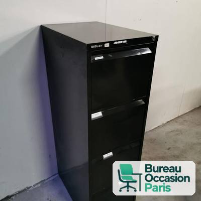 Classeur métallique Bisley noir – 4 tiroirs dossiers suspendus