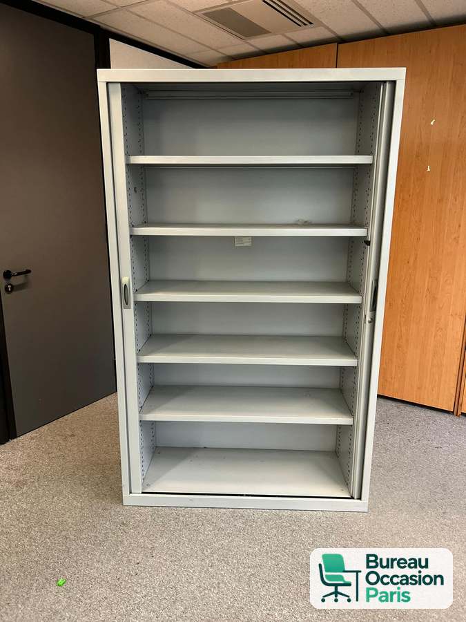 Étagère haute métallique grise sans portes – 5 à 6 niveaux de rangement