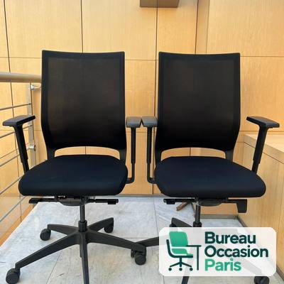 Fauteuil de travail résille noire – accoudoirs réglables en hauteur