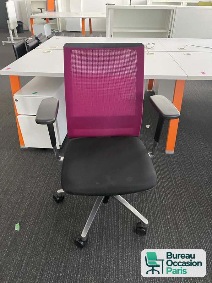 Fauteuil ergonomique à dossier coloré fuchsia, vert anis ou orange