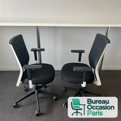 Fauteuil ergonomique résille noire à cadre blanc – soutien lombaire