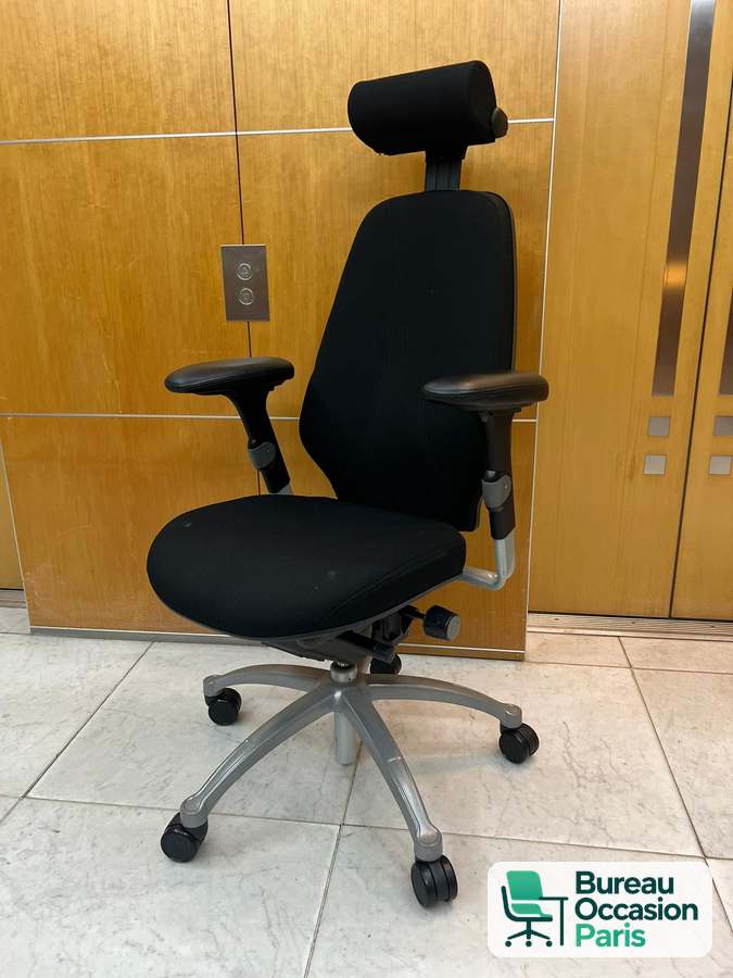 Fauteuil RH Logic dossier haut – têtière réglable, base alu grise