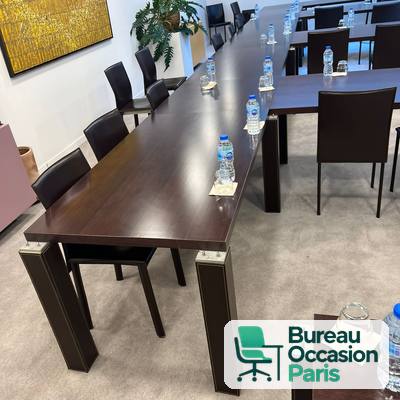Module de table de conseil wengé – pieds massifs à section carrée