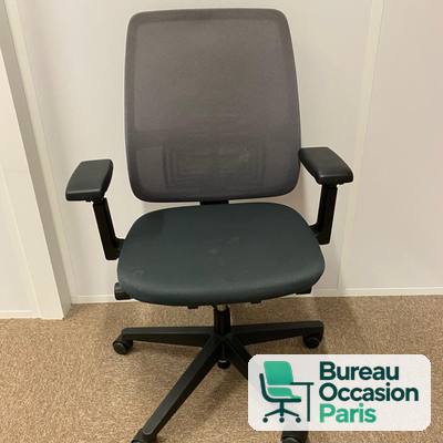 Siège ergonomique résille grise – assise tissu anthracite