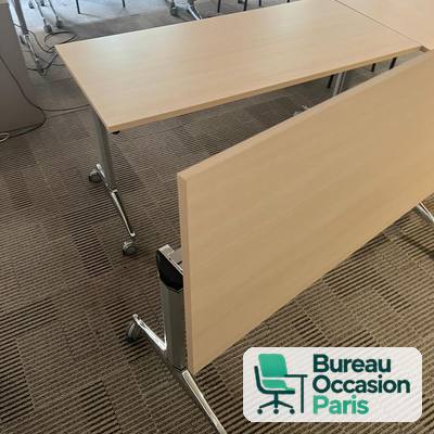 Table de formation à plateau basculant érable – roulettes, modulable