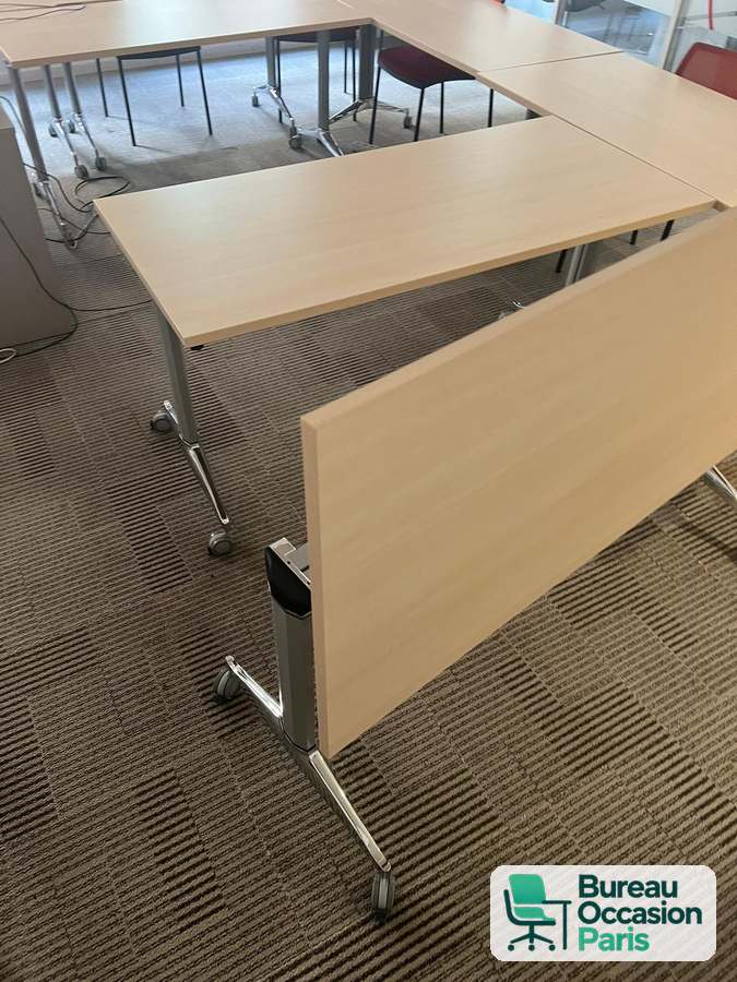 Table de formation à plateau basculant érable – roulettes, modulable