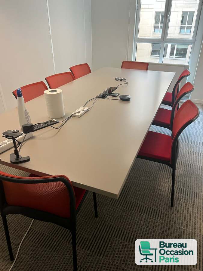 Table rectangulaire gris clair pour 10 personnes – grand format
